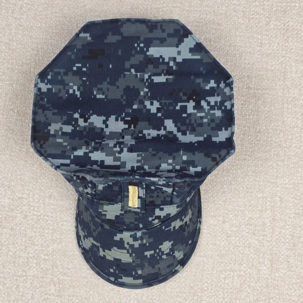 US‎ Navy Blue Digital Camo 8 Point Utility Hat Cap Size 7 3/8 Military Ensign
